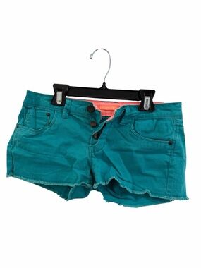 Turquoise Women's Button-Fly Denim Cutoff Shorts